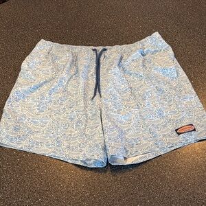 Vineyard Vines Blue Fish Print Swim Trunks - size XL